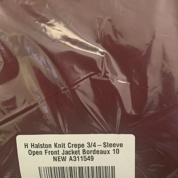 NWT H BY HALSTON CREPE 3/4 SLEEVE OPEN FRONT JACKET 10‎ - Picture 5 of 5